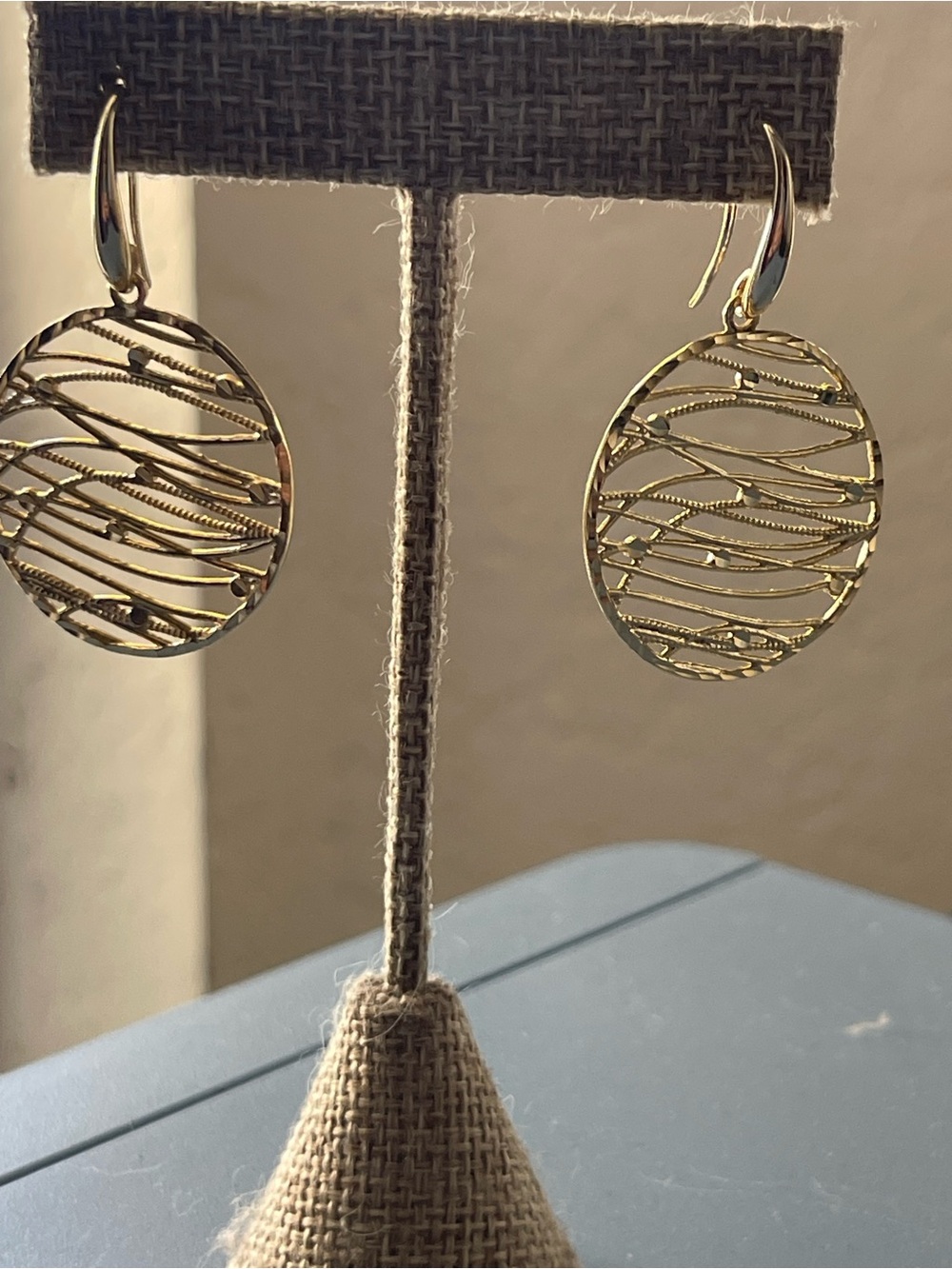 Gold Wire Wave Drop Earrings - Women Jewelry